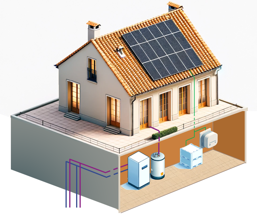 Maison autonome en énergie avec géothermie